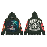 Rough Club Vintage Skull Graphic Hoodie