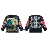 Rough Club Warning Graphic Long Sleeve T-Shirt