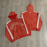 Rough Play Rhinestone Zip Hoodie Red