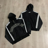 Rough Play Rhinestone Zip Hoodie Black