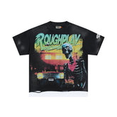 Rough Club Skeleton Car Graphic T-Shirt