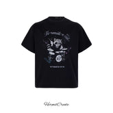 HC/HermitCreate Rock Raccoon Retro Vintage Vintage Short Sleeve Boxy Edition T-shirt