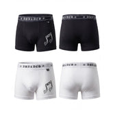 DND4DES Honeysuckle Pattern Note Printed Modal Quick Drying Breathable Antibacterial Ice Feel Flat Corner Underwear for Men and Women