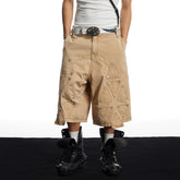 DND4DES American street design, casual heavy industry, versatile, vintage, loose workwear, cropped pants, shorts