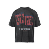 HC/HermitCreate Bruce Lee 2.0 Vintage Printed Vintage Washed Short Sleeve T-shirt Heavy Weight