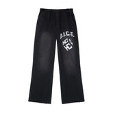 HC/HermitCreate Dice Pants Double Color Washed for Wear and Tear, Athletic Cotton Casual Loose Pants