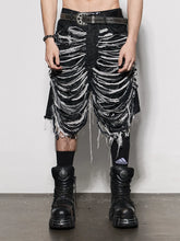 DND4DES/New Pants Band Same Style/American Street Heavy Industry Washed Knife Cut Jeans, Quarter Pants, Shorts