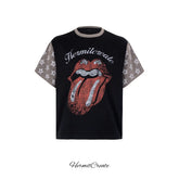 HC/HermitCreate Band Second Creation Printed Collar Star Shoulder Short Sleeve