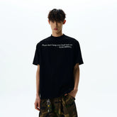A PUEE American Retro Cleanfit Letter Slogan Punched Short Sleeve T-shirt High End Versatile Loose Top