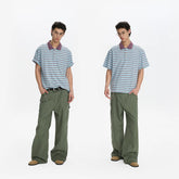 A PUEE retro American vintage vintage work pants with a high-end feel for couples, loose straight leg slimming casual pants