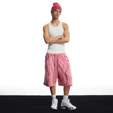 DND4DES American street casual deconstruction washed heavy-duty distressed cropped pants made of pure cotton shorts and loose sweatpants