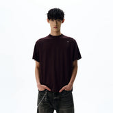 A PUEE American retro cleanfit deconstruction style shoulder short sleeved T-shirt trendy casual versatile cool top