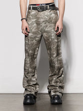 DND4DES Waste Soil Wind Original Heavy Industry Used Mud Stained Camouflage Work Pants Straight Tube Micro Pull