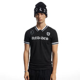 DND4DES American street retro slim fit jersey with Gothic alphanumeric print mesh breathable short sleeved T-shirt