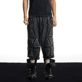 DND4DES American street design, casual, heavy-duty, washed and worn, loose knit cropped shorts