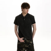 A PUEE vintage vintage vintage distressed design with a short sleeved polo shirt and a cool commuting shoulder T-shirt top