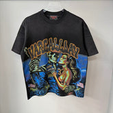 Vare All Day Skeleton Racer Graphic Tee | Black Washed
