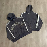 Rough Play Rhinestone Zip Hoodie Grey