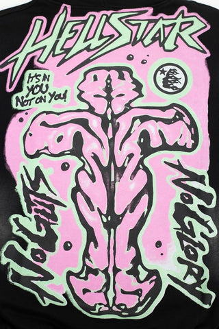 Hellstar Guts N Glory Pink Green Graphic Oversized Hoodie