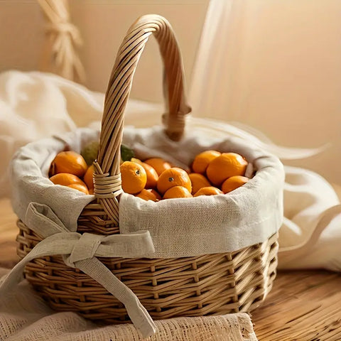 Elmwood Vintage Wicker Basket