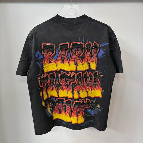 Vare All Day Skeleton Racer Graphic Tee | Black Washed