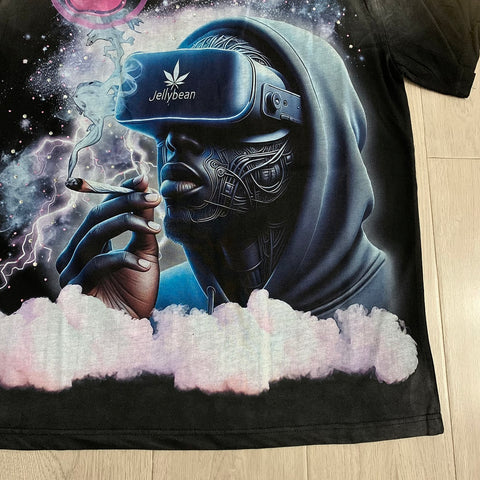 Jellybean VR Hoodie Figure Graphic Tee | Black Space Print
