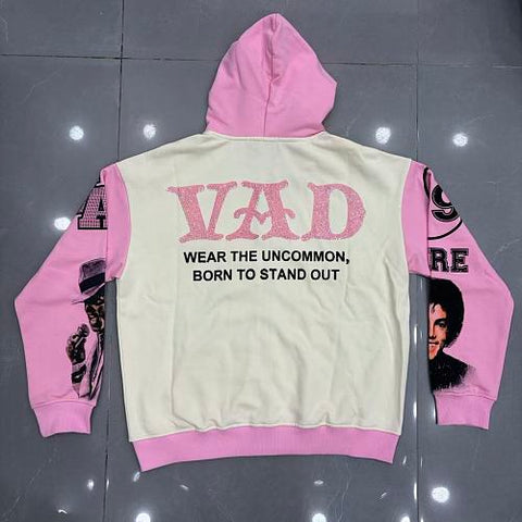 VARE All Day Vintage Pop Icon Graphic Zip Up Hoodie