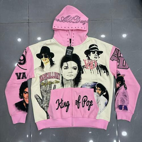 VARE All Day Vintage Pop Icon Graphic Zip Up Hoodie