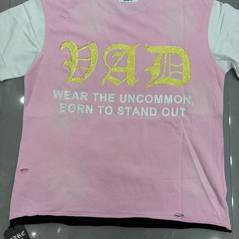 Vintage Liberty Graphic Tee – Pink Streetwear Short Sleeve T-Shirt