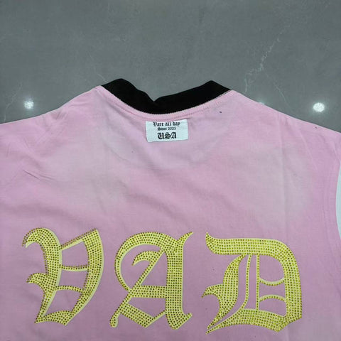 Vintage Liberty Graphic Tee – Pink Streetwear Short Sleeve T-Shirt