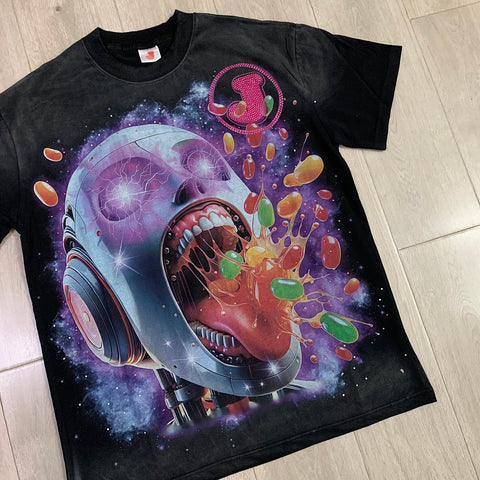Jellybean Robot Explosion Graphic Tee | Black Space Print