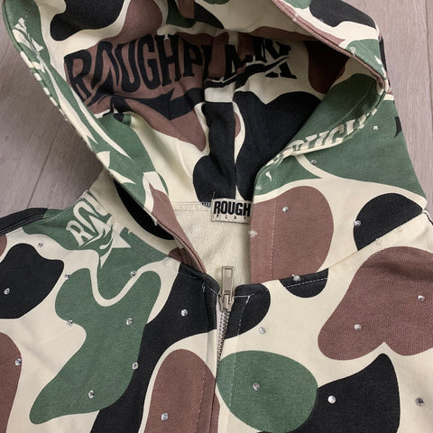 Rough Play Camo Zip Hoodie | Green / Brown