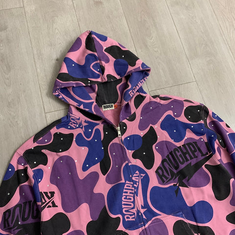 Rough Play Camo Zip Hoodie | Pink / Purple