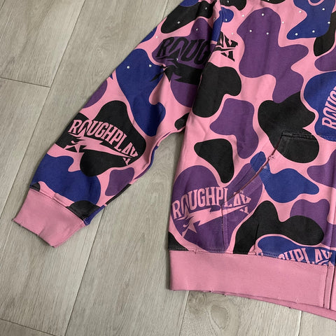 Rough Play Camo Zip Hoodie | Pink / Purple