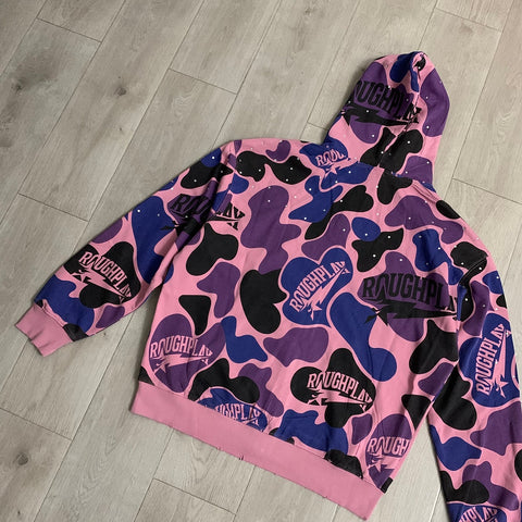 Rough Play Camo Zip Hoodie | Pink / Purple