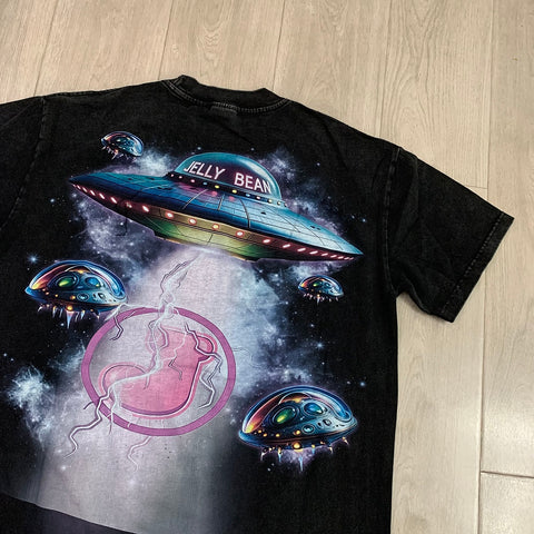 Jellybean Alien VR Graphic Tee | Black Double-Sided Space Print