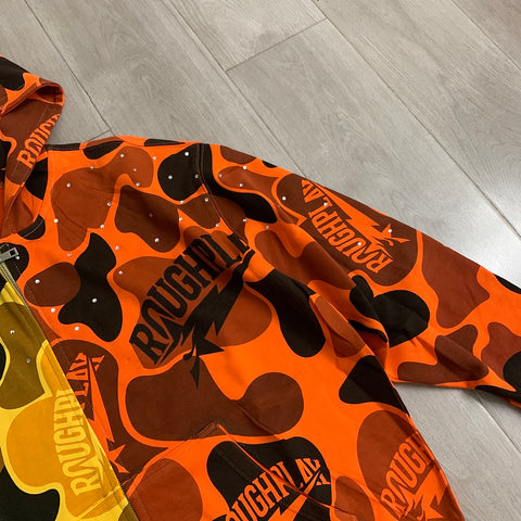 Rough Play Split Camo Zip Hoodie | Yellow / Orange