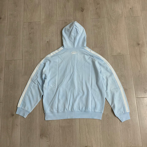 Rough Play Rhinestone Zip Hoodie Light Blue