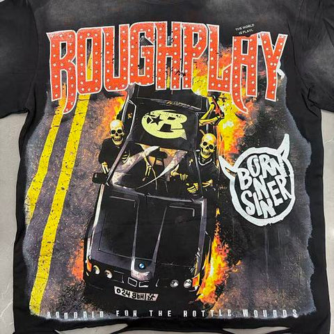 ROUGHFLY Vintage Racing Graphic T-Shirt – Oversized Streetwear Tee