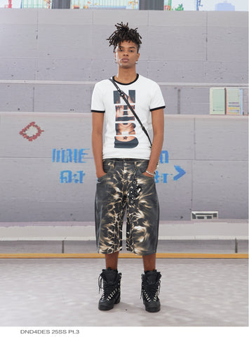 DND4DES NERD Punk Graphic Ribbed Slim Fit T-Shirt – Stretch Streetwear Tee