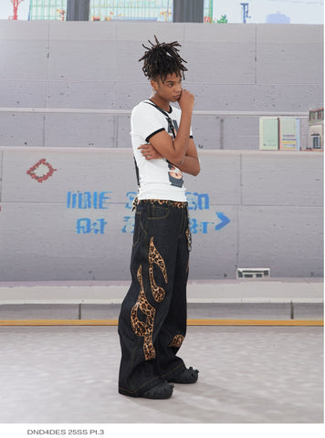 DND4DES NERD Punk Graphic Ribbed Slim Fit T-Shirt – Stretch Streetwear Tee