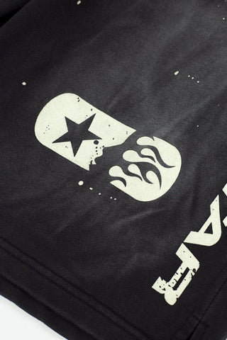 Dark Street‑Style Side Logo Print Drawstring Casual Summer Shorts