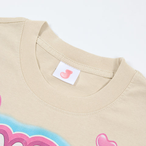Jellybean Harley-Inspired Graphic Tee | Beige Double-Sided Print