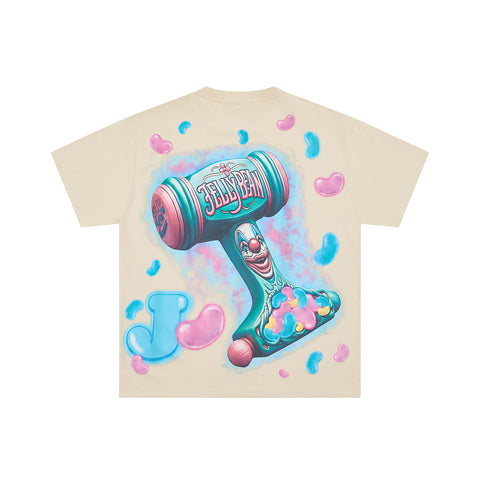 Jellybean Harley-Inspired Graphic Tee | Beige Double-Sided Print