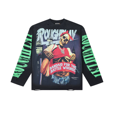 Vintage Skeleton Graphic Long Sleeve T-Shirt