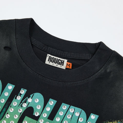 Rough Club Skeleton Car Graphic T-Shirt