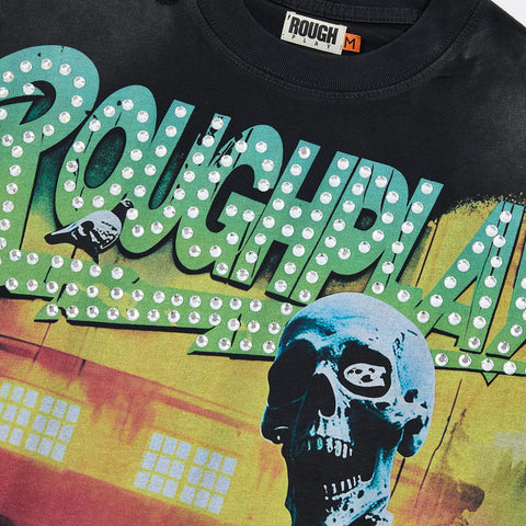 Rough Club Skeleton Car Graphic T-Shirt