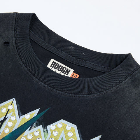 Rough Club Warning Graphic Long Sleeve T-Shirt