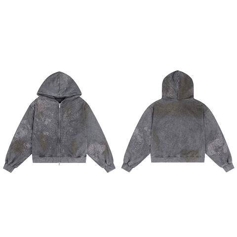 DND4DES American washed hooded sweatshirt, Wang Yiheng's same style, made of old mud dyed cotton loose jacket