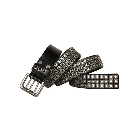 DND4DES Fan Chengcheng Xu Kai Same Gothic Dark Ya Hollow Willow Nail Head Layer Cowhide Punk Belt and Strap